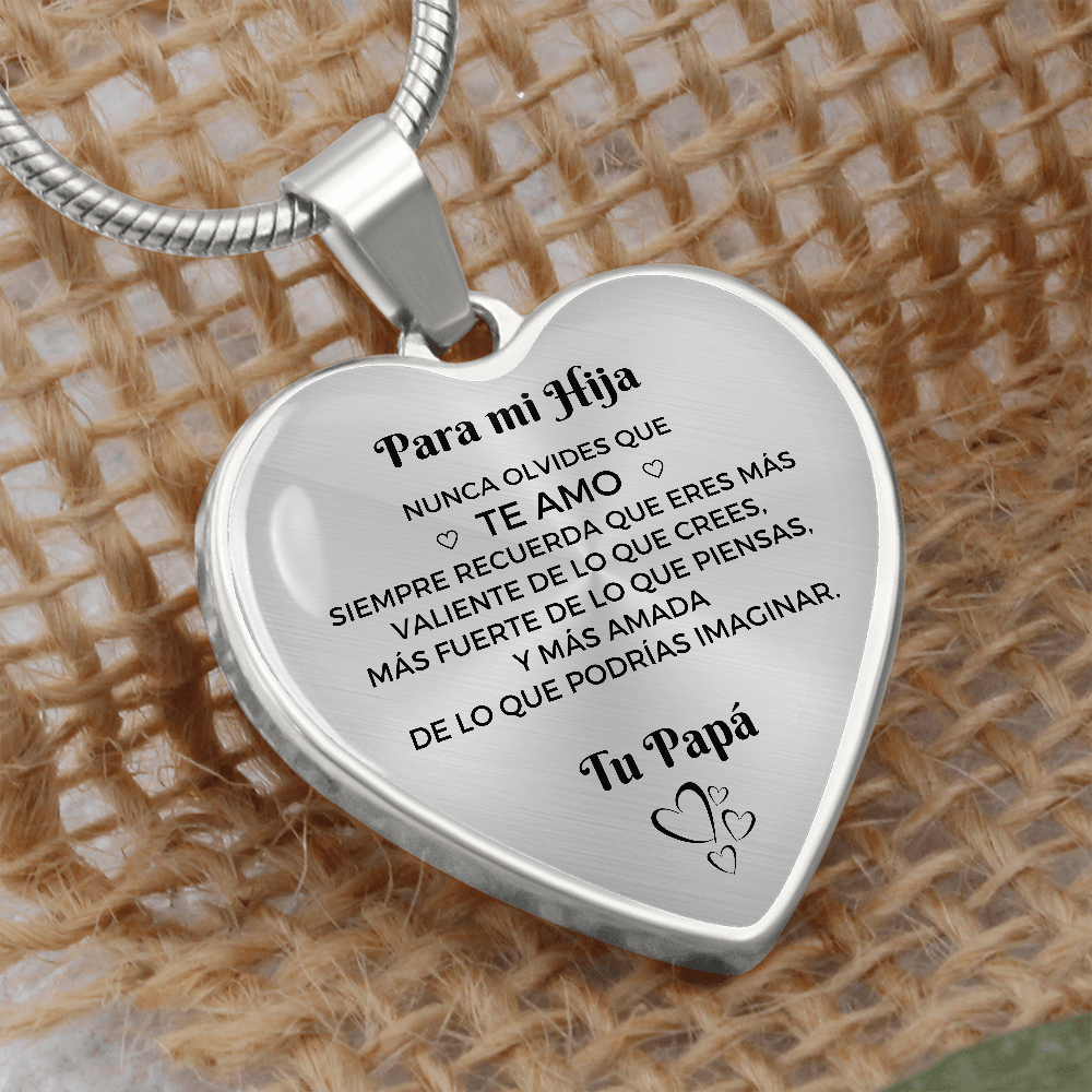Collar con colgante Para mi Hija - De Papa o Mama
