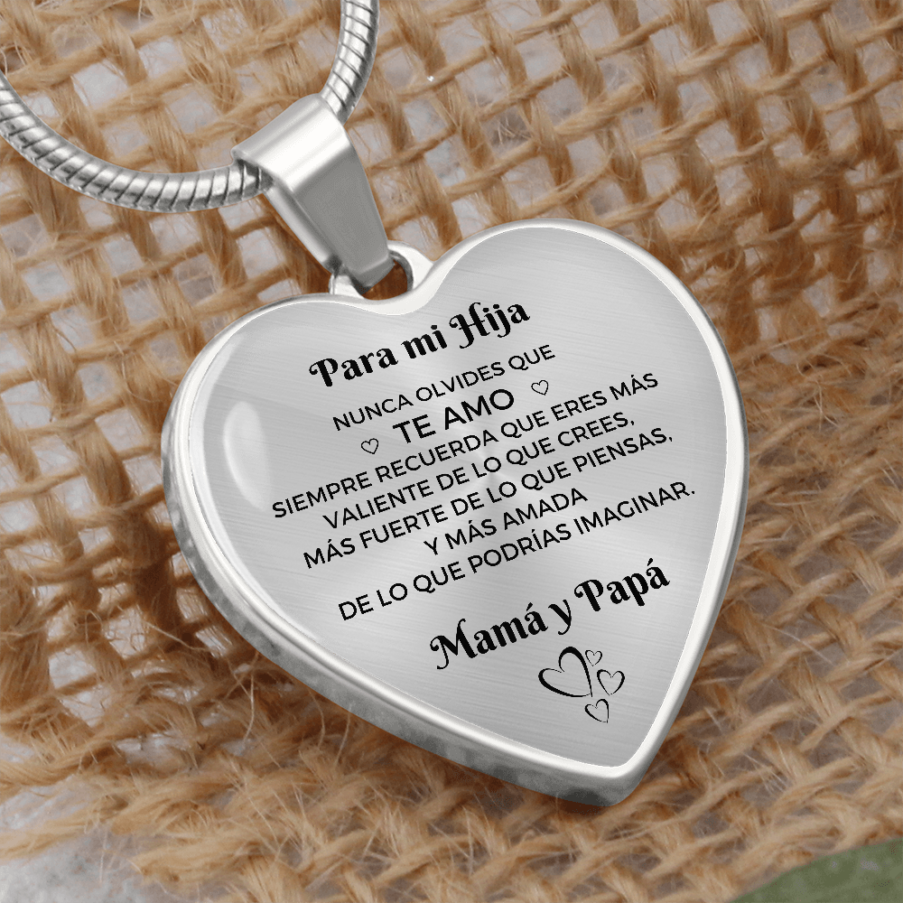 Collar con colgante Para mi Hija - De Mamá y Papá