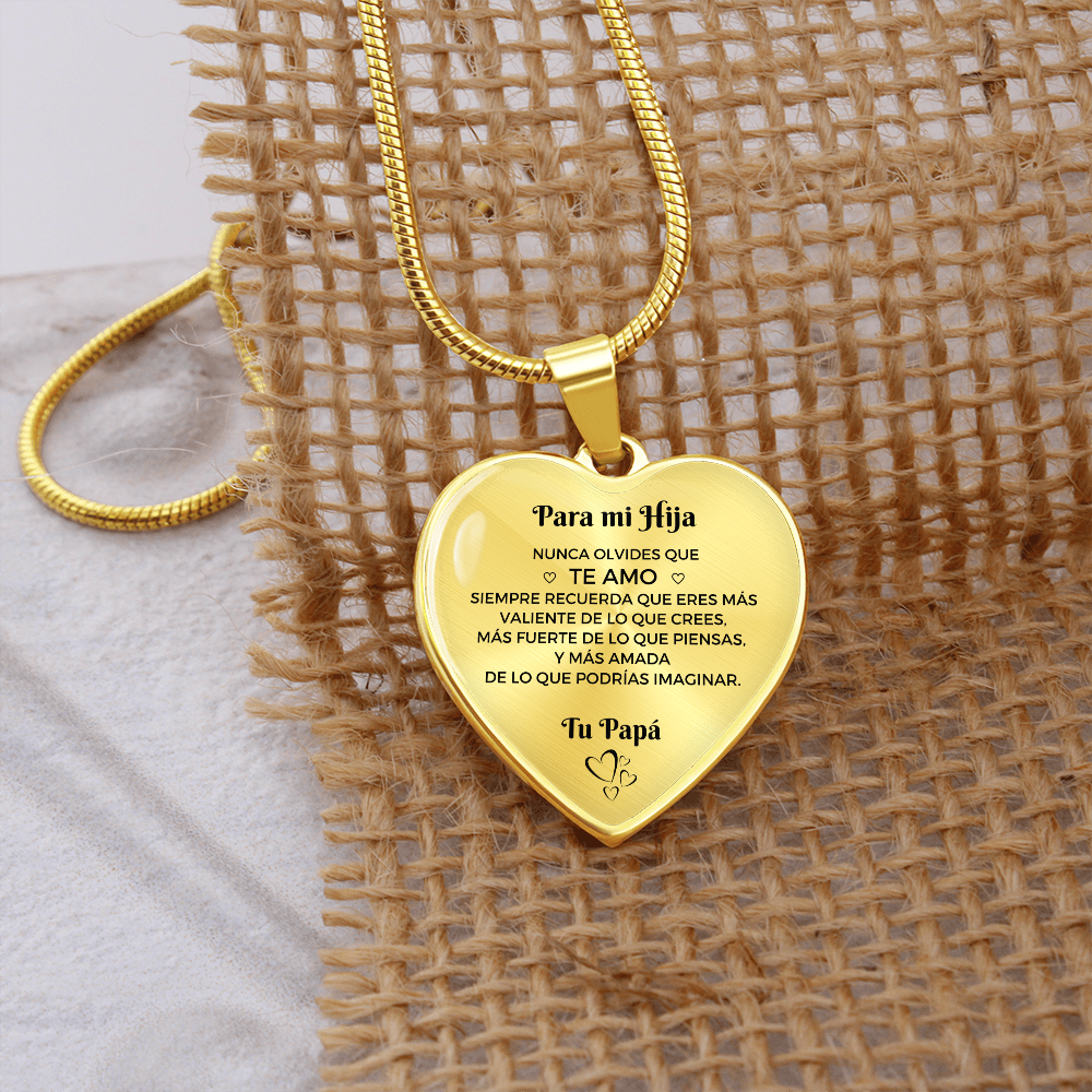 Collar con colgante Para mi Hija - De Papa o Mama