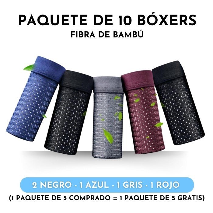 Kit 10 Boxers de Fibra de Bambú Box Hero - Paga 5 y llévate 10