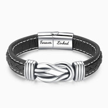 Cargar imagen en el visor de la galería, &quot;Mother and Daughter Forever Linked Together&quot; Braided Leather Bracelet - Moroveta