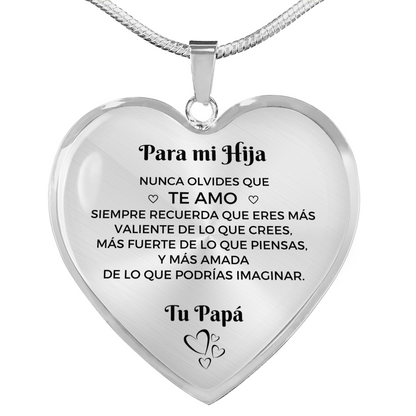 Collar con colgante Para mi Hija - De Papa o Mama