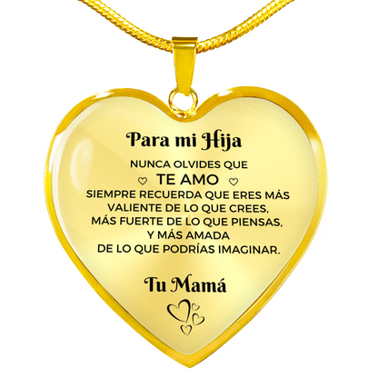 Collar con colgante Para mi Hija - De Papa o Mama