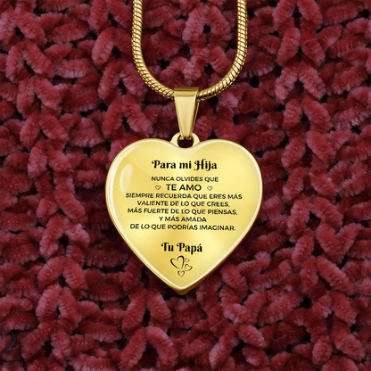 Collar con colgante Para mi Hija - De Papa o Mama