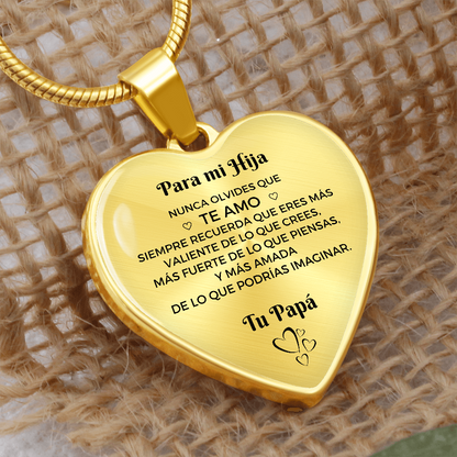 Collar con colgante Para mi Hija - De Papa o Mama